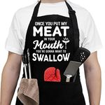 Funny Aprons For Men With Pockets - Gifts For Boyfriend, Husband - Husband Gifts From Wife - Birthday Gifts For Husband, Men, Him, Boyfriend, Fiance, Friends - Grill Cooking Bbq Kitchen Chef Apron