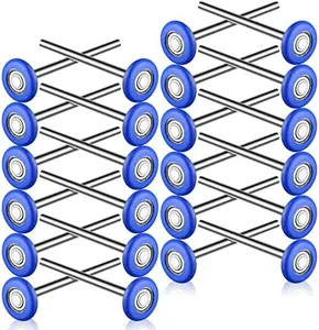 Treela 24 Pcs Blue Nylon Garage Door Rollers Set, 1.8" Garage Door Replacement Wheels for 2" Track 7" Extended Stem Quiet Durable High Load 6200ZZ Double Seal Precision Performance Ball Bearings Parts