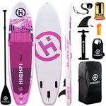 Highpi Inflatable Paddle Boards, 10'6''x32''x6'' SUP for Adults&Youth, Stand Up Paddle Boards with Accessories, Anti-Slip Deck, Stable Durable Lightweight, Suitable for Yoga Fishing Traveling