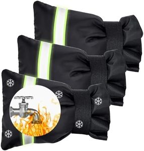 Outdoor Faucet Cover, Faucet Cover Socks for Winter Freeze Protection with Reflective Strips, Waterproof Insulated Spigot Tap Cover, Reusable Sprinkle Valve Insulation Wrap and Hose Bib Cover, 3 Pack