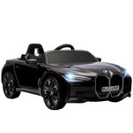 HOMCOM BMW i4 Licensed 12V Electric Car for Kids, Kids Electric Ride-on with Remote Control, Suspension Wheels, Soft Start, Music, Horn, Lights, MP3 Slot, Max Speed 5 km/h, for Ages 3-6 Years - Black