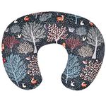 Jundetye Baby Nursing Pillow Cover, Woodland Breastfeeding Pillow Slipcover Girls Boys, Nursing Pillow Case for Newborn, Soft Fabric Fits Snug On Infant, Washable and Breathable, Animals