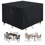 Patio Furniture Cover, 420D Outdoor Table Chair Set Covers with Storage Bag, Waterproof and Windproof Anti-UV Sofa Couch Covers, Large Square Desk Cover Fits for 4-6 Seats(59''x59''x28'')