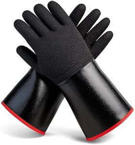 Grill Armor BBQ Gloves – Waterproof Extreme Heat Resistant 932F Oven Gloves for Cooking, Grilling, Baking, Camping – Handle Hot Food in Kitchen, Smoker, Cast Iron, Fire Pit, Pizza, Fryer, Barbecue