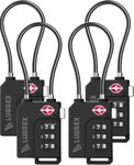 LUGGEX Luggage Lock, TSA Locks for Luggage, Suitcases Locks TSA Approved, Gift Box, Ease of Use & Durable(Black,4 Pack)