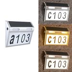 MEDOYOH Solar Powered House Numbers Plaques with Lights, 3 Lighting Modes Solar Houses Address Lights IP65 Waterproof for Outdoor Address Signs