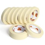 TAPEBEAR All Purpose Masking Tape 18mm x 55m, Beige Painters Tape Decorators Tape for Painting, Decorating, Artists DIY Crafts, Home Office School Projects, 10 Rolls