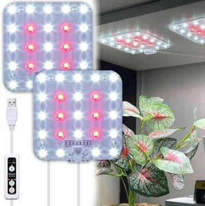 DOMMIA Under Shelf Grow Light, Auto Timer, Dimmable, Daylight White, 2-Pack