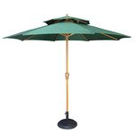 Invezo Garden Umbrella Double Deck Metal centre Pole Outdoor Garden Umbrella (9ft diameter, Green) with 22kgs Stand - Patio outdoor/Big Size Outdoor Umbrella