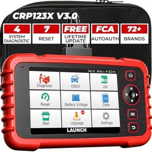LAUNCH OBD2 Scanner CRP123X V3.0 2026 Version. ABS SRS Engine Transmission Car DiagnosticTool, 7 Service Functions, Lifetime Free Update, Battery Test