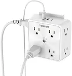 Surge Protector 8 Outlet Extender, TESSAN Multi Outlet Splitter with 3 USB Wall Charger (1 USB C Port), 3-Sided Multiple Plug Power Strip 1700J, USB Charging Station for Home Office Dorm Room