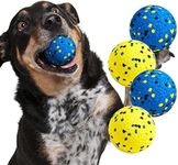 Kimee Dog Balls Tennis Ball Toys Dog Toys for Aggressive Chewers Durable Teething Chew Toys Water Toy Fetch Balls for Large Medium Small Dog and Puppies (4 Balls)