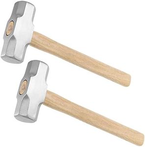 2 Pack 4 lbs Mini Sledge Hammer, Small Sledge Hammer with Wooden Handle for Demolition, Stake Driving, Cracking Stone and Concrete