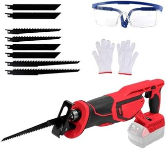 Cordless Reciprocating Saw for Milwaukee M18 18V Battery, Brushless Electric Recip Saw, Electric Saw with 8 Blades,Safety Gloves & Goggles,0-3500 SPM 4 Variable Speed for Metal PVC Wood (No Battery)