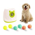 BESTHLS Automatic Dog Ball Launcher Interactive Tennis Ball Thrower Machine for Small Medium Dogs Fetching Distance 10-30ft (White2)