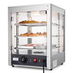 WeChef 15" 3-Tier Commercial Food Warmer Pizza Warmer Display Electric Countertop with LED Adjustable Lighting Stainless Steel Pastry Display Case for Fast Food Restaurant Food Truck Food Tent