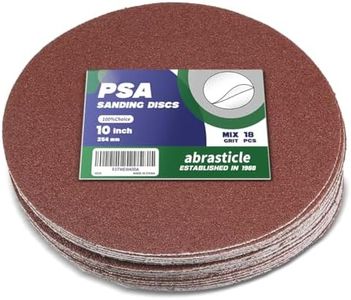 18 PCS 10-Inch Assorted PSA Aluminum Oxide Sanding Disc,NO-Hole Self Stick