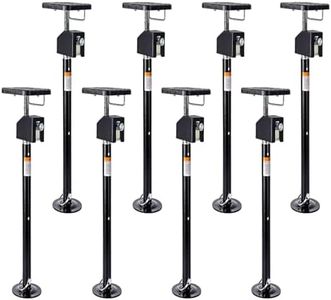 Garvee 8 Pack RV Slide Out Supports Jack with a Flat Top Support Block, RV Stabilizer Jacks Supports Up to 40,000lbs, 21"-49" Quick-Lift Adjustable - Drill & Hand Crank Compatible for Campers & RVs