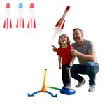 TC Toys - Air Powered Jump Rocket Launcher for Kids - Outdoor Toy Rocket Set with Stomp Foot Pump and 3 Foam Rockets - Fun Active Play Garden Game for Boys & Girls - High Flying STEM Gift for Ages 3+