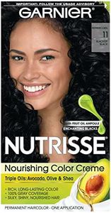 Garnier Nutrisse Nourishing Hair Color Creme, 11 Blackest Black (Packaging May Vary)