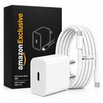 20W Charger with Type C to C Cable [MFi-Certified, 6 Months Warranty*] for iPhone Charger with Nylon Braided Cable Compatible with iPhone17,16,15,Air Pro Max Plus Series, iPad & Other Devices
