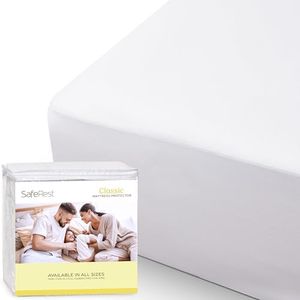 SafeRest 100% Waterproof Twin XL Size Mattress Protector - College Dorm Size for Back to School - Machine Washable Cotton Mattress Cover for Bed - Perfect Bedding Airbnb Essentials for Hosts