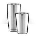 Piña Barware Stainless Steel Commercial Bar Boston Shaker Tin Set - 28oz. & 18oz. (28oz. & 18oz. (Brushed Finish, 1 Pair))