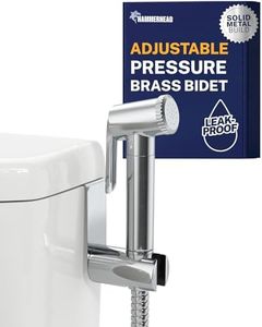 HammerHead Showers Solid Metal Adjustable Pressure Handheld Bidet Sprayer for Toilet, Handheld Bidet Attachment with 47-Inch Hose and Leak-Proof T-Valve, Jet Spray for Toilet, Muslim Shower, Chrome