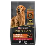 Purina Pro Plan Complete Essentials Dry Dog Food, Shredded Blend Beef & Rice - 15.9 kg Bag