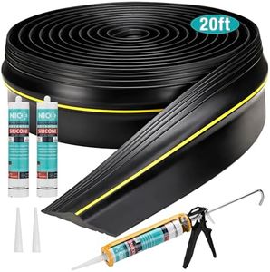 KINTOREX 20 Feet Garage Door Seals Bottom Rubber Threshold & Weather Strip with 2 Glue Bottles & Caulking Gun - Garage Floors DIY Weather Stripping Replacement