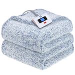 Sealy - Twin Size Electric Blanket, Soft Single Control Sherpa Heated Blanket with 10 Heating Levels & 1-12 Hours, Auto Off Settings, Protection Against