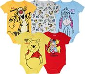 Disney Winnie the Pooh Newborn Baby Boys 5 Pack Bodysuits 0-3 Months