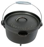 Buckingham Pre-Seasoned Cast-Iron Camp Dutch Oven 4 Litre, Black