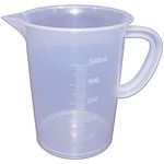 Fastro Transparent Plastic Measuring Jug 500ml for Kitchen, Laboratory, Office, Home, Car Service Centre, School