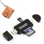 Memory Card Reader, 3in1 USB Type C Card Reader + USB OTG to USB 2.0 Adapter + Micro SD TF Card Reader for PCs and Notebooks Smartphones/Tablets with OTG Function