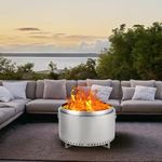 GarveeLife 20.5" Smokeless Fire Pit with Air Switch, Wood Burning Portable Stainless Steel Outdoor Firepit with Stand & Stove Hook, Ash Pan, for Camping Backyard Patio Picnic, H: 16 in, 22 lbs