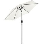 Yaheetech Garden Parasol Umbrella 2.3M Patio Umbrella Outdoor Sun Shade Umbrella Patio Garden Table Umbrella with Crank Handle & 6 Metal Ribs for Backyard/Deck - Cream