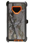 WallSkiN Turtle Series Belt Clip Cases for Galaxy Note 9 (6.4”), 3-Layer Full Body Life-Time Protective Cover & Holster & Kickstand & Shock, Drop, Dust Proof - Camouflage/Orange