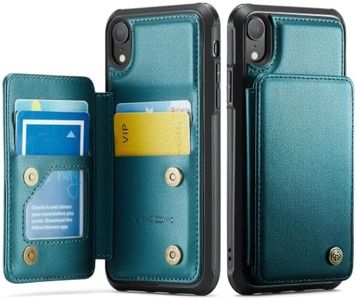 Vinich for iPhone XR Wallet Case with Card Holder, Bluish Green