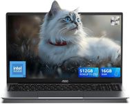 AOC 2025 TX15 FHD Laptop 15.6-inch 13th N150 Quad-Core Processor (Up to 3.6GHz | Outperforms N97/N95), 16GB RAM+512GB M.2 SSD, Dual-Band Wi-Fi,BT 5.0,USB 3.2, Metal Chassis, 5000mAh for Home/Business