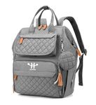 HUPAG Diaper Bag, Maternity Bag Travel Backpack, Baby Girl/Boy Diaper Bag with Changing Pad, Multifunction, Waterproof, Spacious I Unisex – Star Grey (Grey)