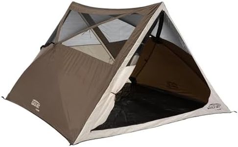 CLAM Quick-Set A-Frame Tent, 8 x 8 Ft Portable Outdoor Hiking Camping Shelter, Apex, Brown