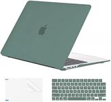 EooCoo Compatible with MacBook Air 15 inch Case 2024 2023 Release M3 A3114 M2 A2941 Liquid Retina Display, Plastic Hard Shell Case + Keyboard Cover + Screen Protector, Midnight Green