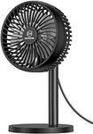 6 Inch Desk USB Fan with 4 Strong Wind, Small Personal Desktop Fan with Adjustable Height, Quiet Table Fans with 72°Rotation, 1.8m Cord, Easy to Clean, Portable Electric Office Cooling Fan for Home