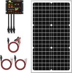 SUNER POWER 12V Solar Panel Kit 30W, High Efficiency 30 Watt Solar Panel + Waterproof 10A Charge Controller, Solar Battery Trickle Charger Maintainer for Boat Car RV Motorcycle Marine Automotive