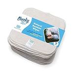 Cheeky Wipes - 25 Washable Bamboo Terry Cloth Wipes, 15x15cm Reusable White Pack, Perfect for Baby's Hands and Face, Absorbent, Super Soft and Naturally Anti-Bacterial | Eco Friendly