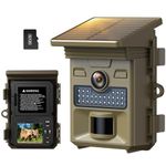 Solar Powered Trail Camera 48MP 4K, VOOPEAK Game Camera 0.1s Trigger, Night Vision 850nm Infrared LEDs Motion Activated Hunting Trail Cameras IP66 Waterproof for Wildlife Monitoring