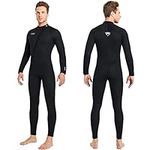 Mens 3mm Full Body Wetsuit Womens, Diving Suit Front Zip Wetsuit for Diving Snorkeling Surfing Swimming