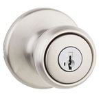 Kwikset 94002-852 Tylo Door Knob, Satin Nickel, Entry with Smartkey