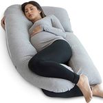 PharMeDoc Pregnancy Pillow, Grey U-Shape Full Body Pillow and Maternity Support Support for Back, Hips, Legs, Belly for Pregnant Women